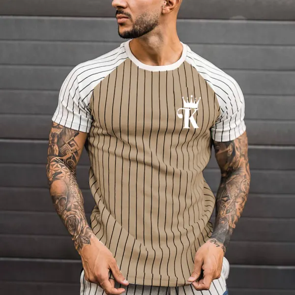 King K Contrast Print T-shirt - Kalesafe.com 