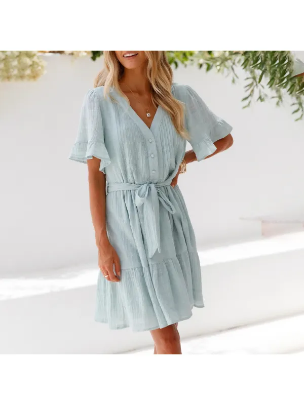 Fashion Casual Ruffle Dress - Realyiyishop.com 