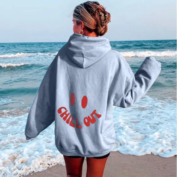 Women's Chill Out Print Aesthetic Hoodie - Spiretime.com 