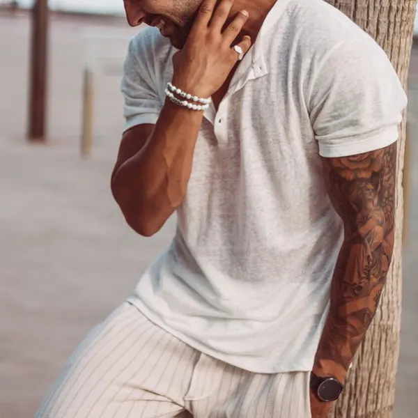 Hawaiian Deep V-neck Short-sleeved Shirt - Wayrates.com 