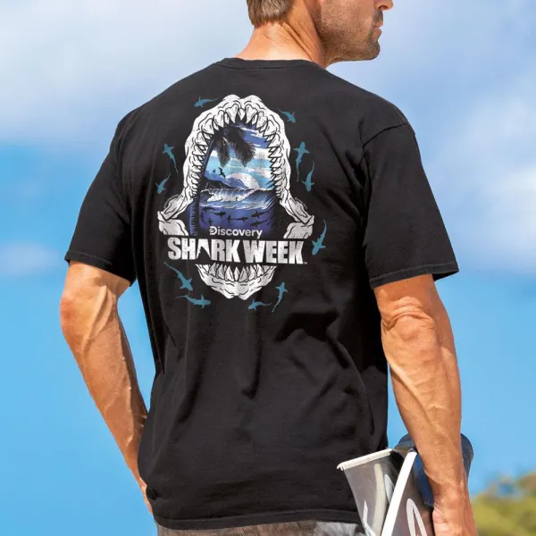 Short-Sleeve Dc Sharky Waters Black Crewneck T-Shirt - Faciway.com 