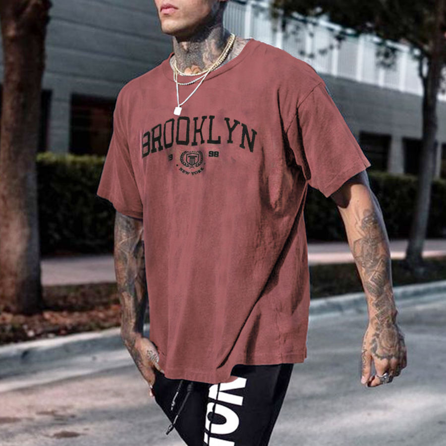 

Retro Brooklyn Varsity Print Mens T-Shirt
