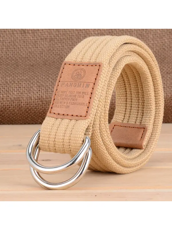 Men's Outdoor Casual Double Buckle Canvas Belt - Gethefashion.chimpone.com 