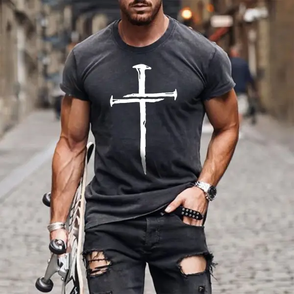 Cross print mens T-shirt - Wayrates.com 