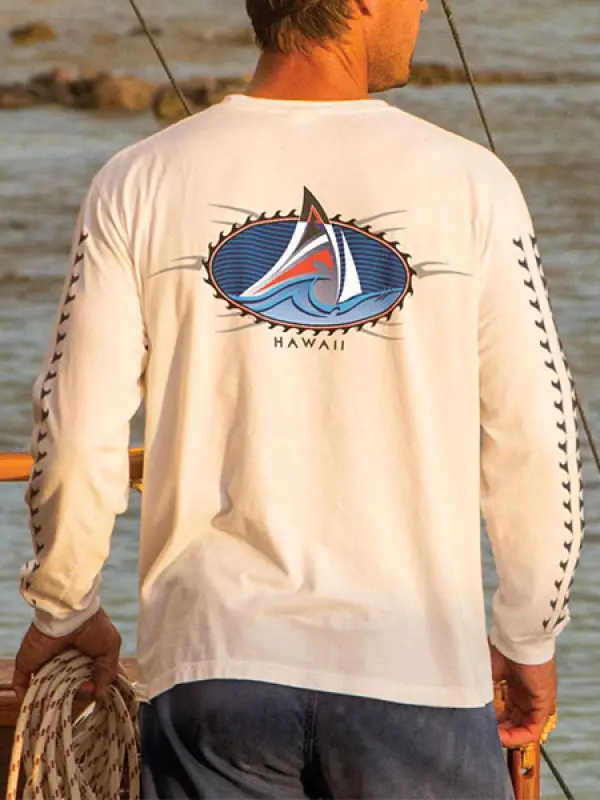 Casual fashion mens long-sleeved T-shirt - Sunshinetip.com 