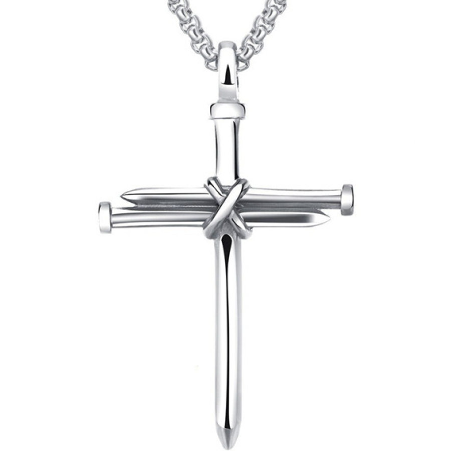 

Mens Simple Cross Nail Necklace Pendant