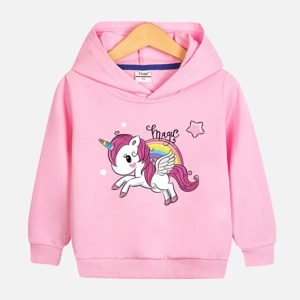 【18M-11Y】Girls Multicolor Unicorn Print Hooded Sweatshirt - 3187 - Popopieshop.com 
