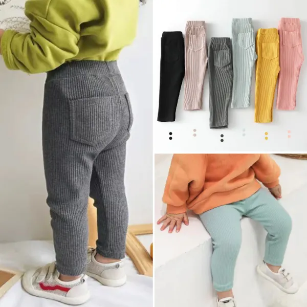 【12M-6Y】Girls Solid Color Comfortable Cotton Leggings - Popopieshop.com 
