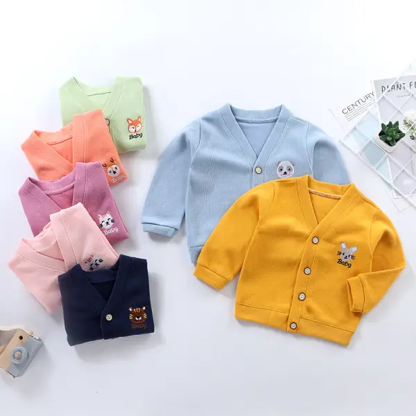【12M-7Y】Kid Sweater V-neck Cardigan Jacket Only $5.99 - Popopie.com 