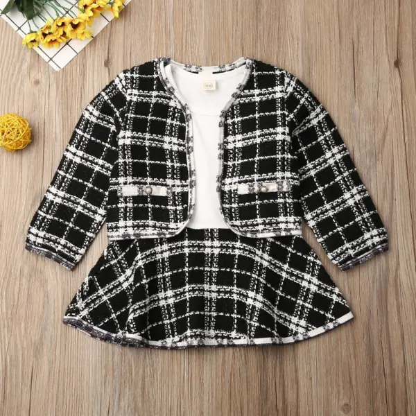 【12M-5Y】Girls Two-piece Plaid Suit - 34124 Only $6.99 - Popopieshop.com 