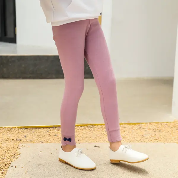 【18M-9Y】Girls Cute Bowknot Plus Velvet Leggings - Popopieshop.com 