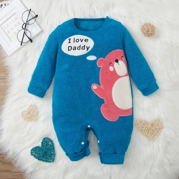 【0M-24M】Baby Cartoon Bear Embroidered Long Sleeve Romper - Popopiearab.com 
