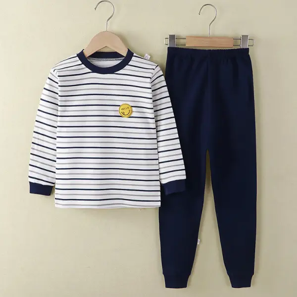 【3Y-15Y】Boys Cartoon Print Long-sleeved Top And Pants Two-piece Suit - Popopiearab.com 