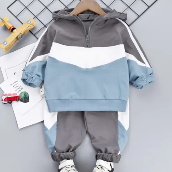 【12M-5Y】Boys Casual Hooded Sweatshirt Pants Set - Popopiearab.com 