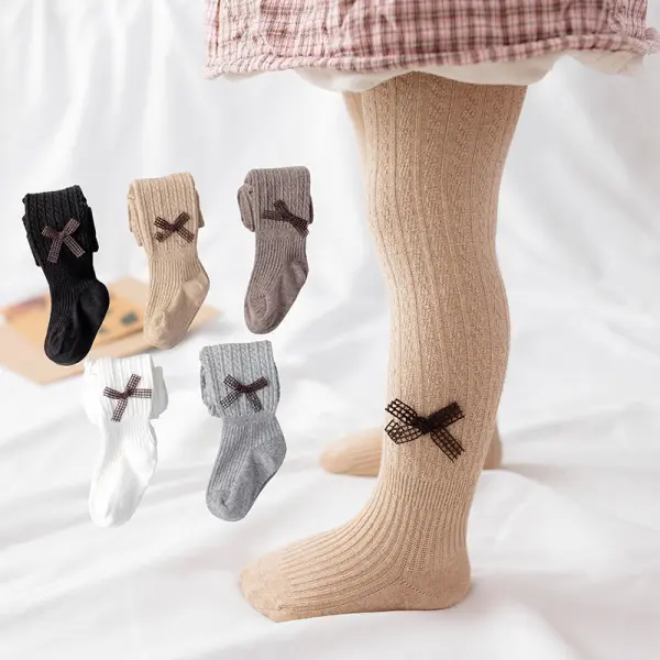 Girls Bow Decorative One-piece Socks - Popopiearab.com 