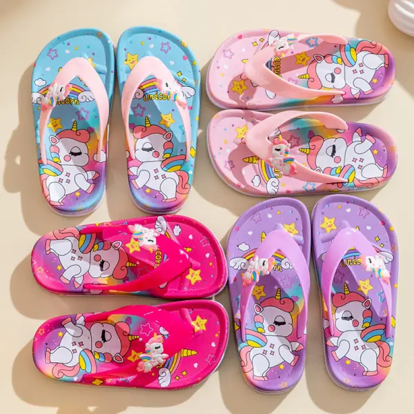Kids Cute Unicorn Print Slippers - Popopieshop.com 