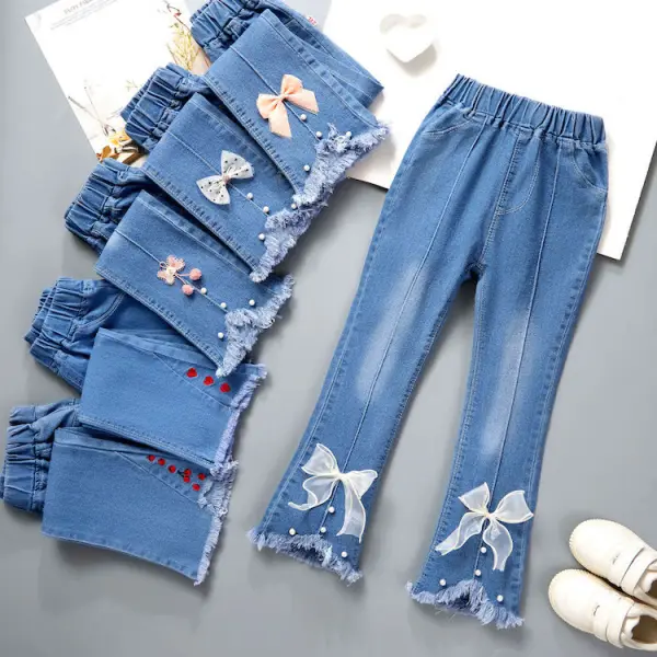 【2Y-9Y】Girl Fashion Blue Jeans - Popopieshop.com 