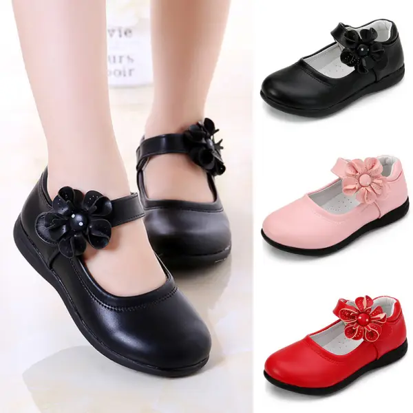 Girls Fashion Multicolor Applique Leather Shoes - Popopieshop.com 
