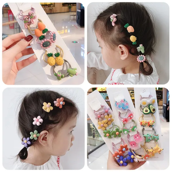 10-piece Cute Cartoon Hair Rope Combination - Popopieshop.com 