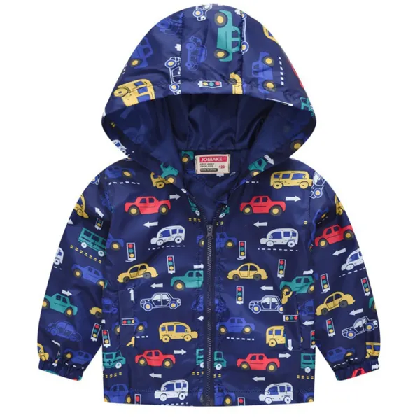 【18M-7Y】Boys Multicolor Printed Hooded Jacket - Popopieshop.com 