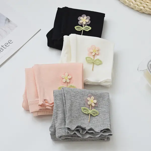【18M-9Y】Girl Multicolor Solid Color Thin Seven Points Leggings - Popopieshop.com 