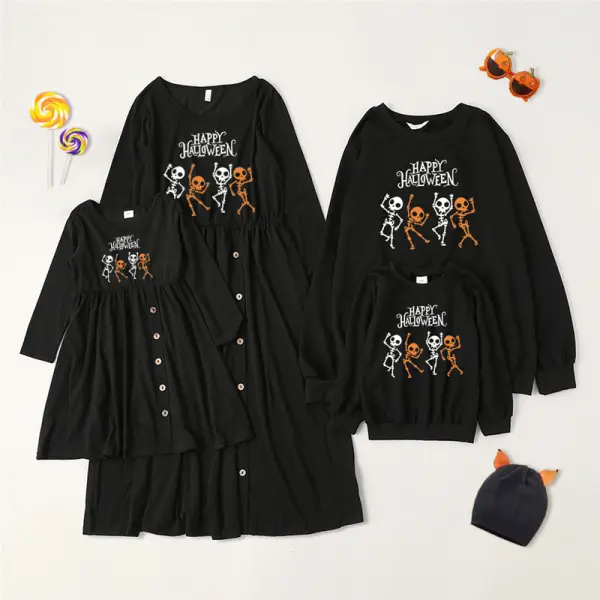 Halloween Print Long Sleeve Family Matching Outfits - Popopieshop.com 