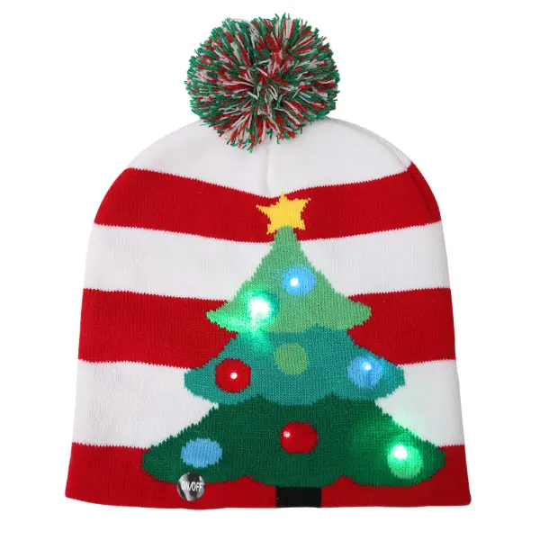 Kids Fashion Christmas Pattern LED Lighting Hat Only $6.99 - Popopieshop.com 