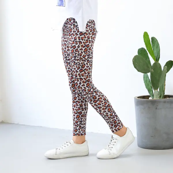 【2Y-13Y】Girls Fashion Flower And Butterfly Print Leggings - Popopieshop.com 