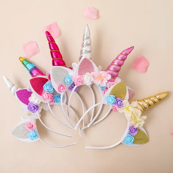 Girl Cute Unicorn Flowers Headband - Popopieshop.com 