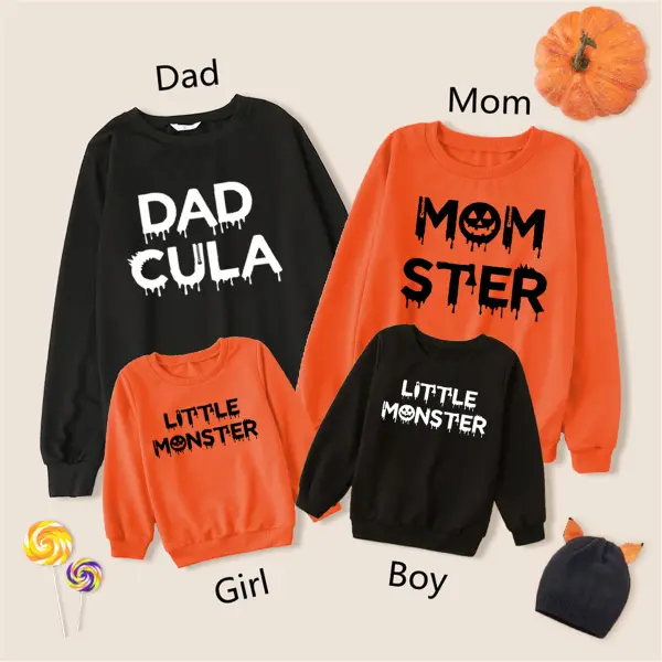 Halloween Print Long Sleeve Family Matching Sweatshirt - Popopieshop.com 
