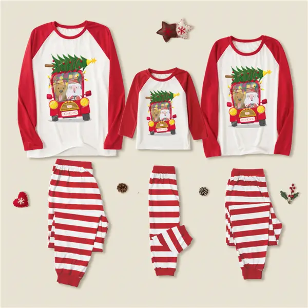 Christmas Print Long Sleeve Family Matching Pajamas Set Only $24.99 - Popopieshop.com 