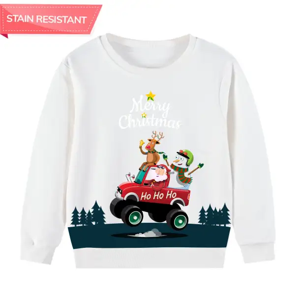 【12M-9Y】Unisex Cotton Stain Resistant Christmas Print Long Sleeve Sweatshirt Only $20.99 - Popopieshop.com 