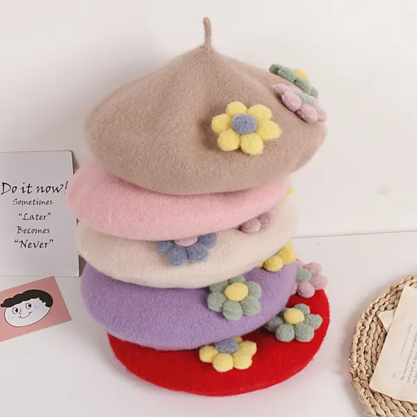Girls Fashion Floral Beret - 34461 - Popopieshop.com 