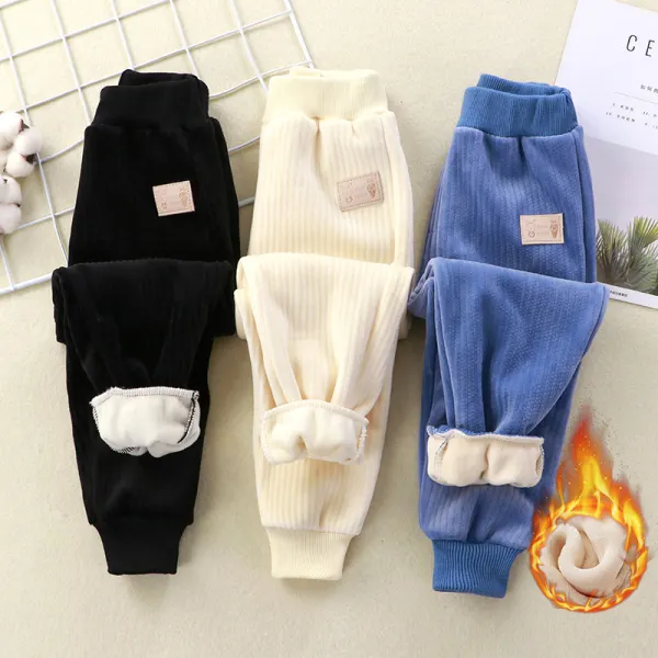 【12M-7Y】Kids Casual Fleece Thick Pants - Popopieshop.com 