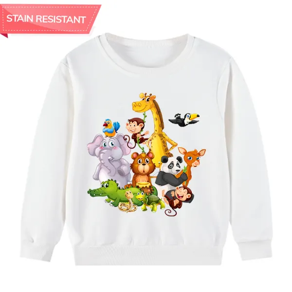 【12M-9Y】Kids Cartoon Animal Print Cotton Stain Resistant Long Sleeve Sweatshirt - 7212 Only $20.99 - Popopieshop.com 