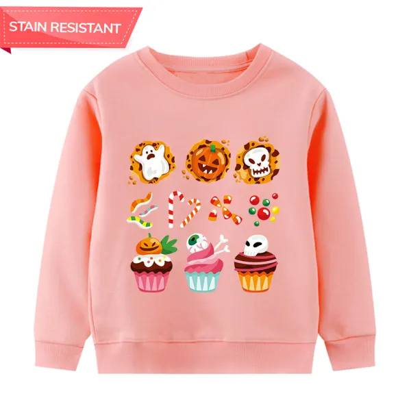 【12M-9Y】Kids Halloween Print Cotton Stain Resistant Long Sleeve Sweatshirt - Popopieshop.com 