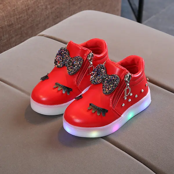 Girl Fashion LED Diamond Bowknot Soft Sole Boots Only $20.99 - Popopieshop.com 