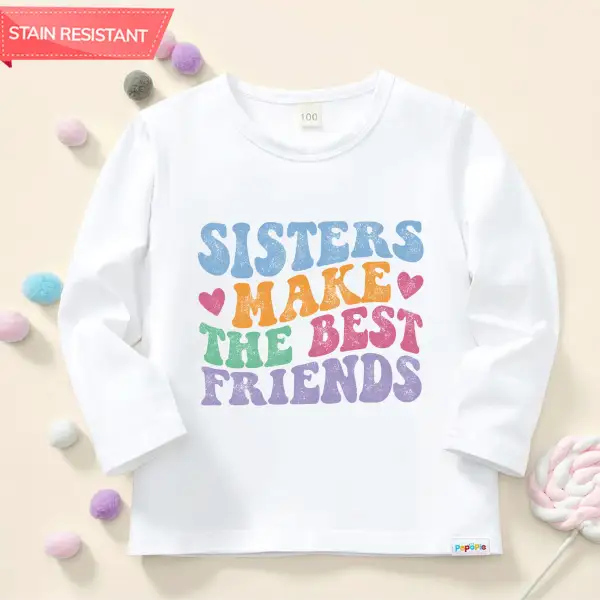 【12M-9Y】Girl Cotton Stain Resistant Letter Print Long Sleeve Tee - Popopieshop.com 