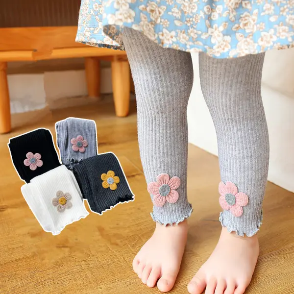 【1Y-6Y】Girls Sweet Floral Leggings - 3156 - Popopieshop.com 