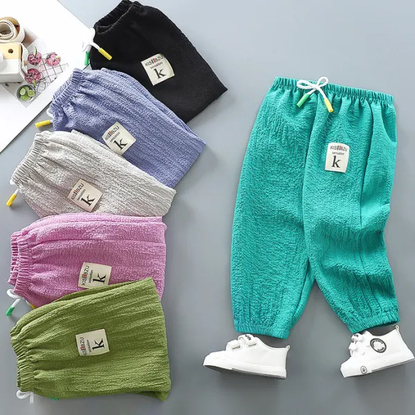 【12M-9Y】Kids Casual Fashion Thin Cropped Pants - Popopieshop.com 