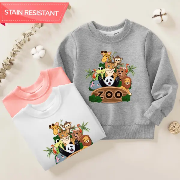【12M-9Y】Unisex Kids Cotton Stain Resistant Animals Print Long Sleeve Sweatshirt - Popopieshop.com 