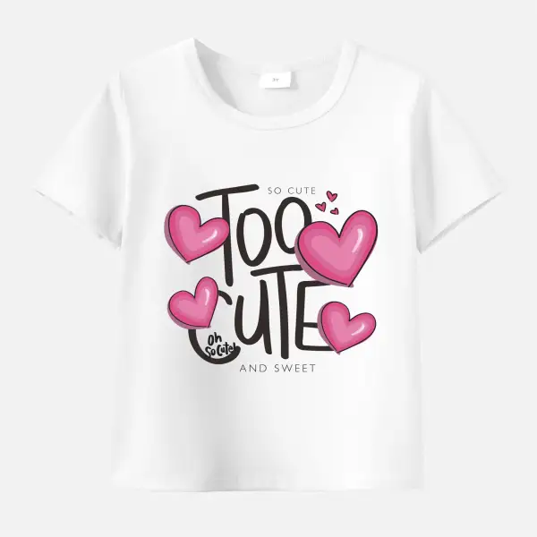 【12M-9Y】Girl Letter Print Antifouling Cotton Short Sleeved T-shirt - 7106 Only $13.99 - Popopieshop.com 
