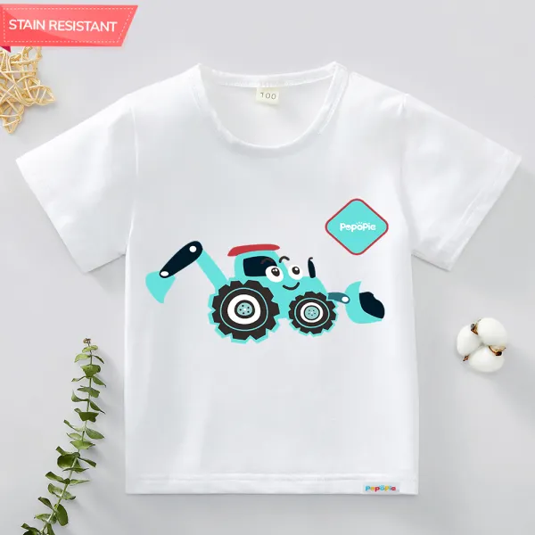【12M-9Y】Boys Car Print Antifouling Cotton Short Sleeved T-shirt Only $11.99 - Popopieshop.com 