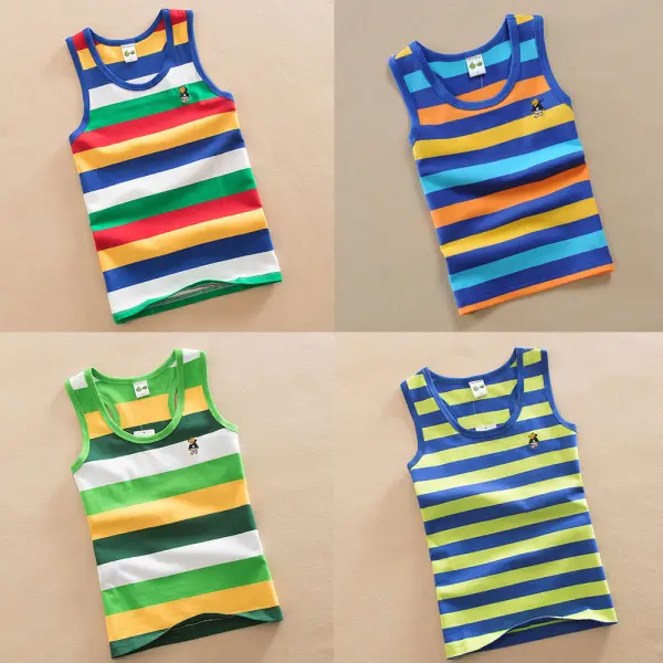 【2Y-11Y】Boys Multicolor Striped Vest - Popopieshop.com 