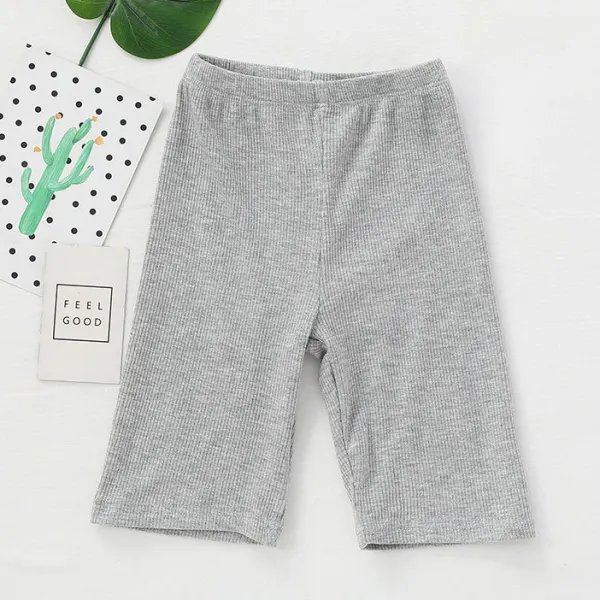 【18M-11Y】Girls Simple Solid Color Short Leggings - Popopieshop.com 