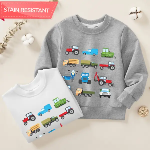 【12M-9Y】Boy Cotton Stain Resistant Car Print Long Sleeve Sweatshirt - Popopieshop.com 