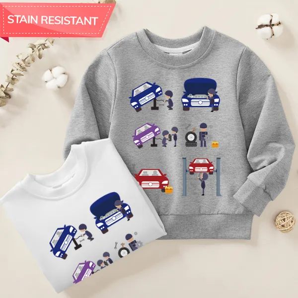 【12M-9Y】Boy Cotton Stain Resistant Car Print Long Sleeve Sweatshirt - Popopieshop.com 