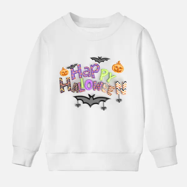 【12M-9Y】Kids Halloween Pumpkins And Letters Print Cotton Stain Resistant Long Sleeve Sweatshirt Only $20.99 - Popopieshop.com 