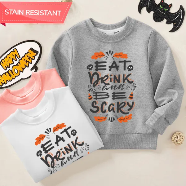 【12M-9Y】Unisex Kids Cotton Stain Resistant Halloween Print Long Sleeve Sweatshirt - Popopieshop.com 