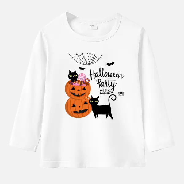 【12M-9Y】Unisex Kids Cotton Stain Resistant Halloween Print Long Sleeve Tee Only $15.99 - Popopieshop.com 